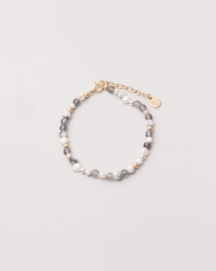 fejn jewelry Armband 'winter pearl' mit Süsswasserperlen und Halbedelsteinen