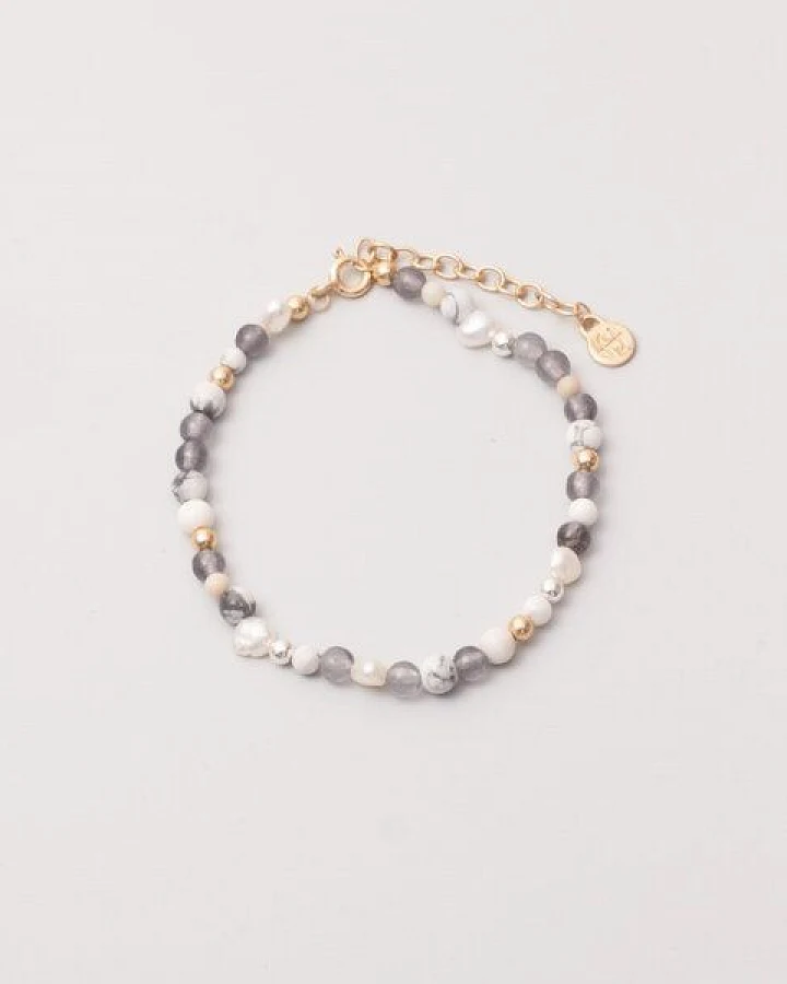 fejn jewelry Armband 'winter pearl' mit Süsswasserperlen und Halbedelsteinen