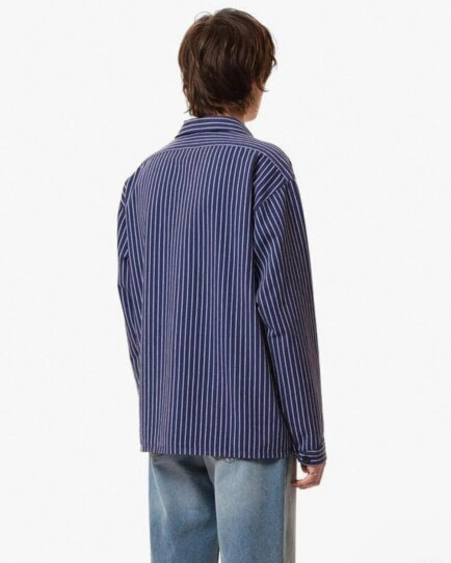 Nudie Jeans Berra Striped Worker Shirt - Blue – Ansicht 3