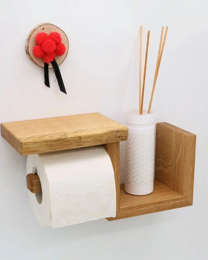 Woodkopf Toilettenpapierhalter LOTHAR aus Holz