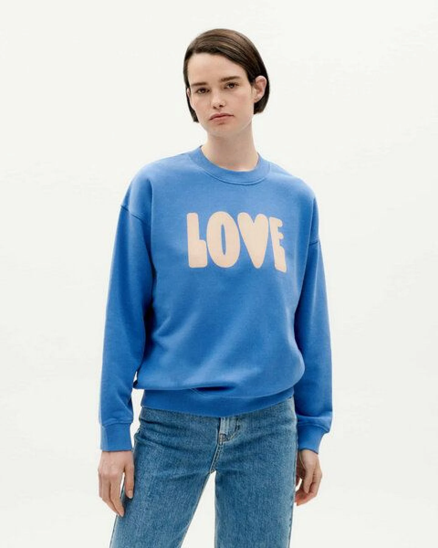 thinking mu Sweatshirt - Love Ecru - aus Bio-Baumwolle – Ansicht 2
