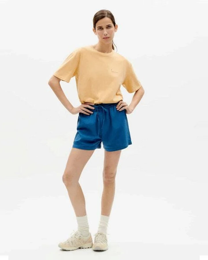 thinking mu Shorts - Big Seersucker Geranio - aus Biobaumwolle