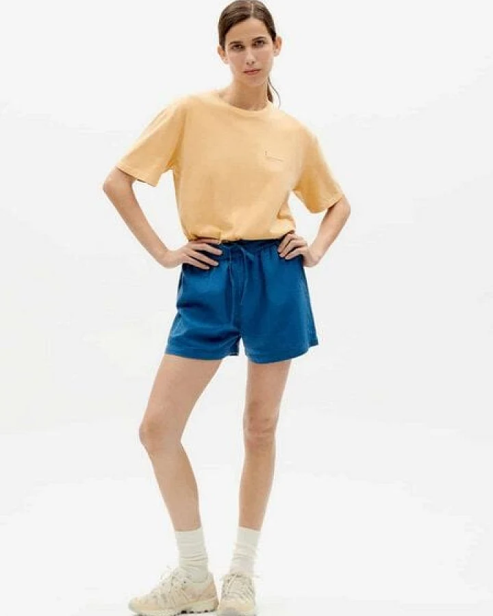 thinking mu Shorts - Big Seersucker Geranio - aus Biobaumwolle