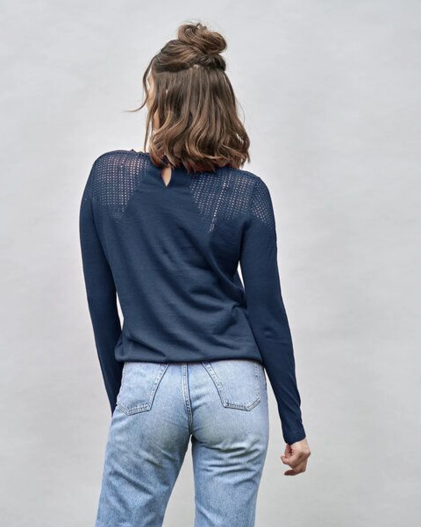 Kokon Zwo Pullover mit transparenter Strickstruktur 55% Leinen, 45% Baumwolle (kbA) – Ansicht 2