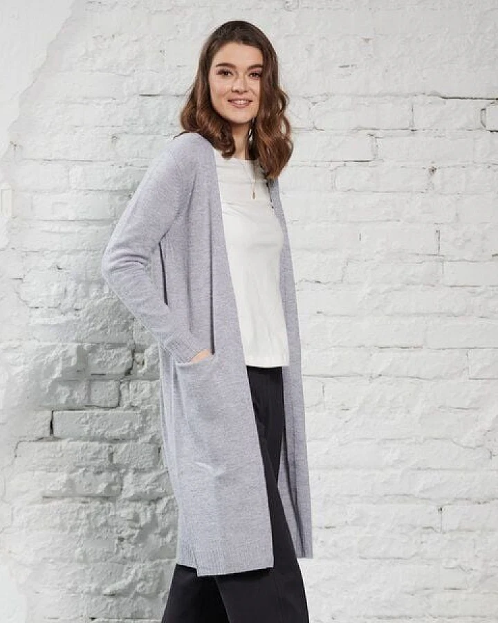 Kokon Zwo Lange Strickjacke 100% Merinowolle (ÖKO TEX)