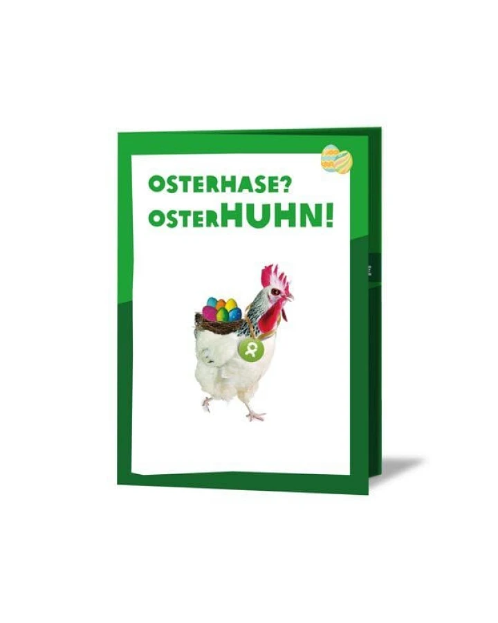 OxfamUnverpackt Spenden-Geschenk "Huhn" (Osterkarte mit Magnet)