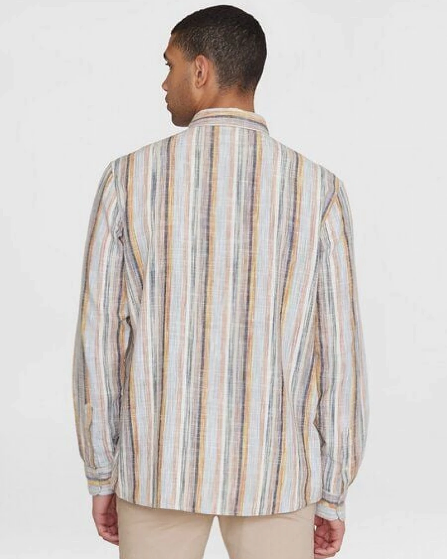 KnowledgeCotton Apparel Langarmhemd mit Streifen aus Bio-Baumwolle – Ansicht 2