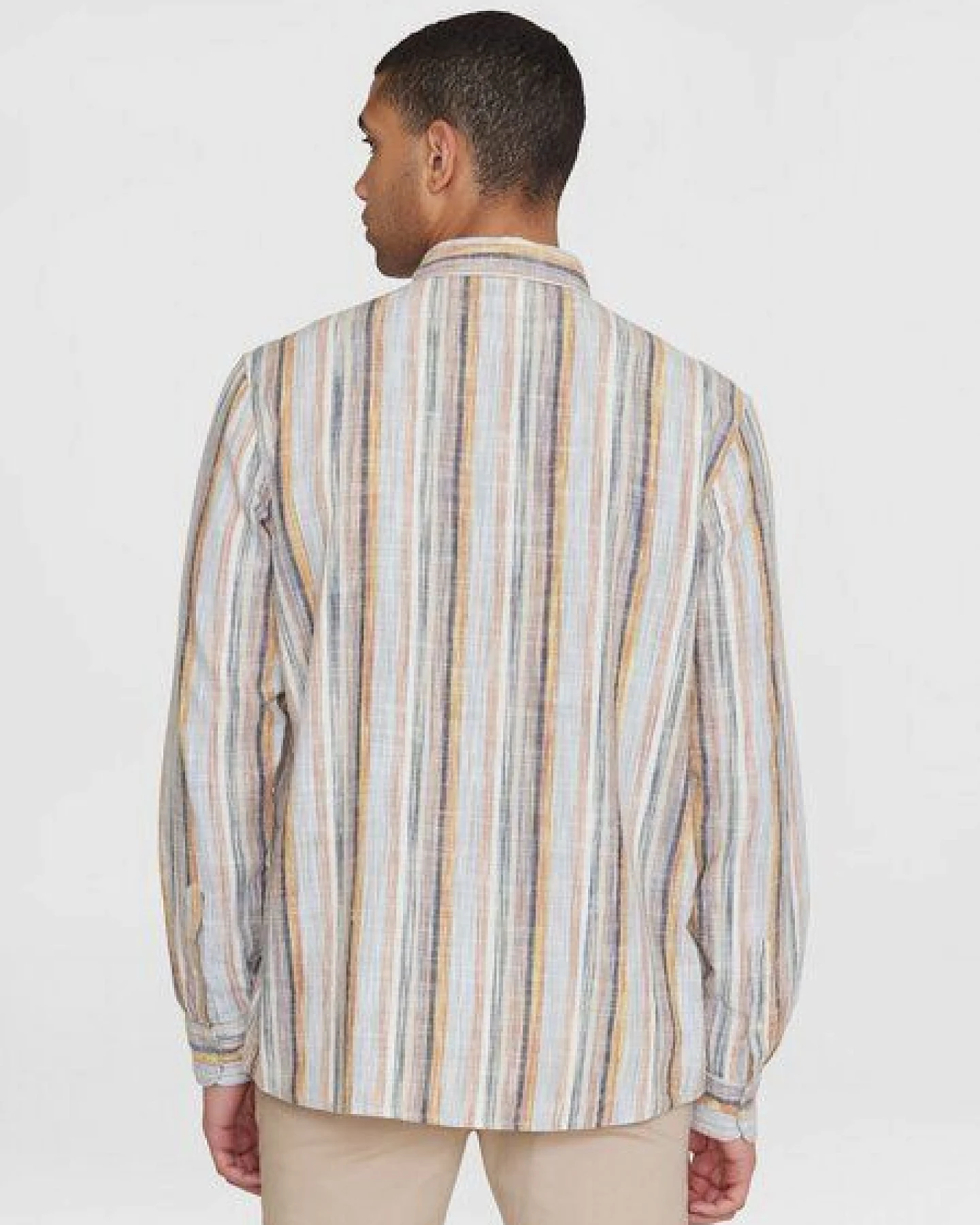 KnowledgeCotton Apparel Langarmhemd mit Streifen aus Bio-Baumwolle – Ansicht 2
