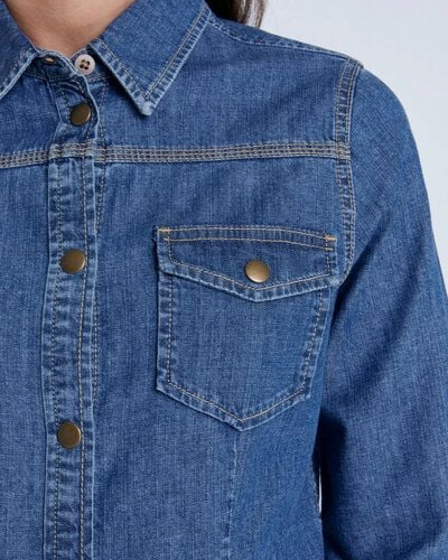 Evermind Jeanshemd - WA5022 – Ansicht 3
