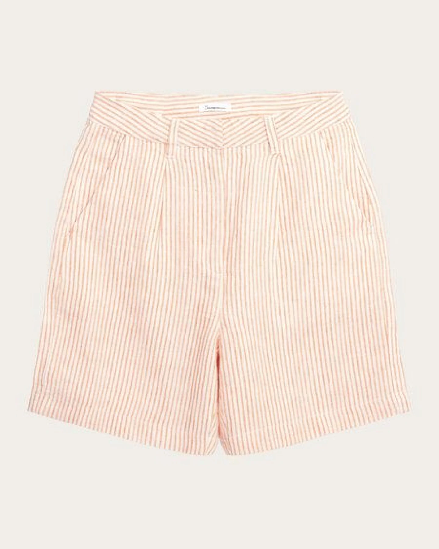 KnowledgeCotton Apparel Weite High-Waist Shorts STRIPED POSEY aus Bio-Leinen – Ansicht 3