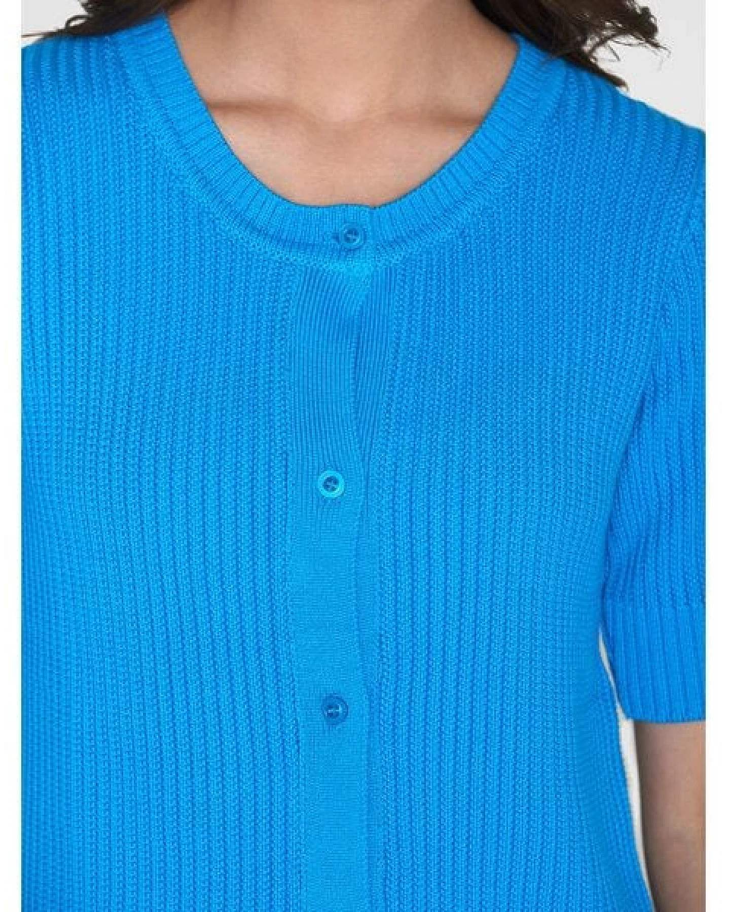 KnowledgeCotton Apparel Gestrickter Kurzarm Cardigan aus Bio-Baumwolle und Modal – Ansicht 4