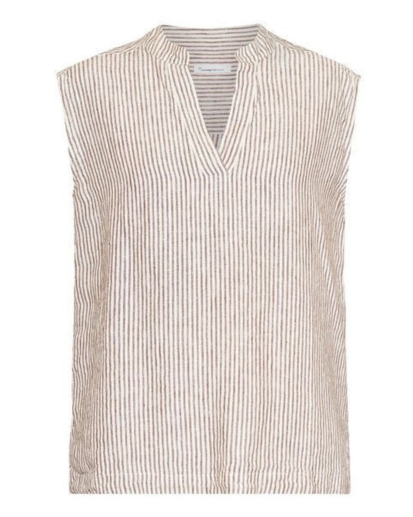 KnowledgeCotton Apparel Gestreiftes Leinen-Top SLEEVELESS aus Bio-Leinen – Ansicht 4