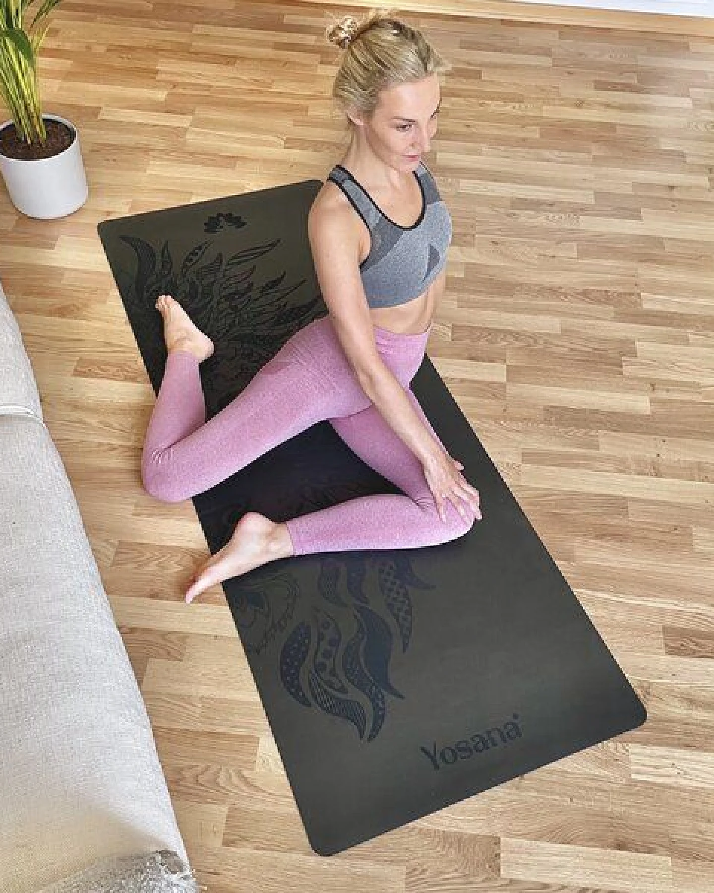 Yosana Yogamatte Ultra Grip inkl. Baumwolltragegurt (Löwe) – Ansicht 2