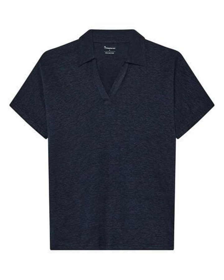 KnowledgeCotton Apparel Poloshirt BAT SLEEVE aus Bio-Leinen