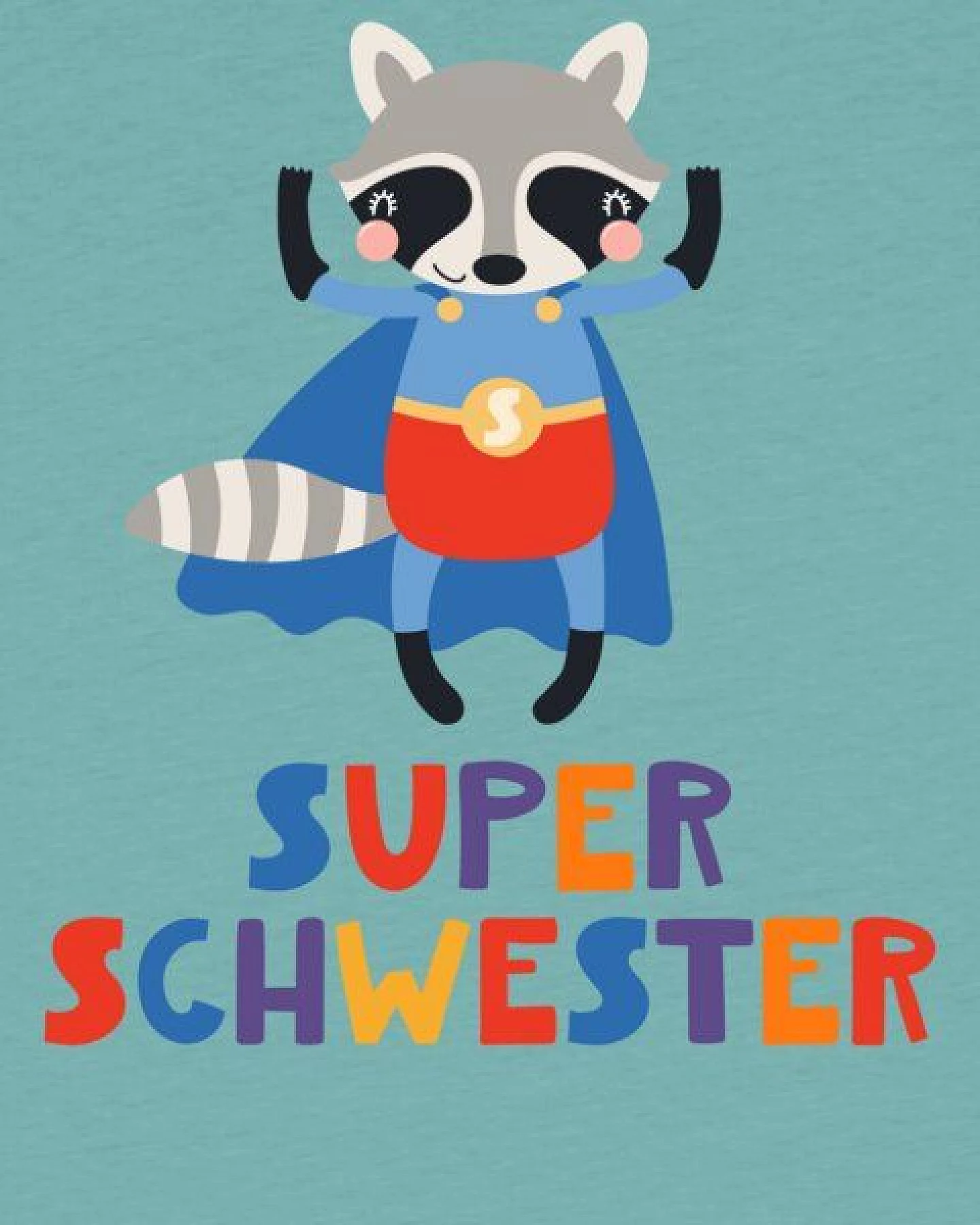 watabout.kids T-Shirt Kinder Waschbär Superschwester – Ansicht 2