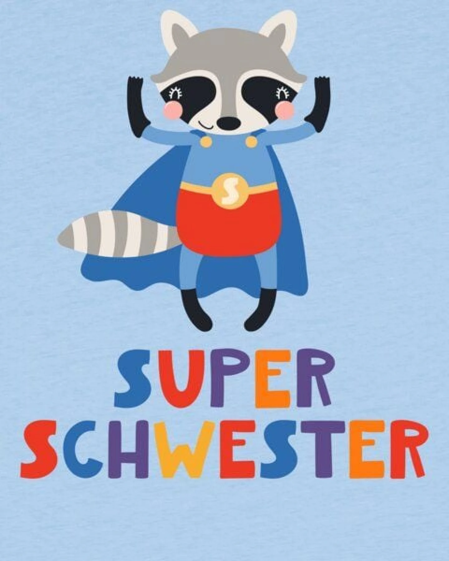 watabout.kids T-Shirt Kinder Waschbär Superschwester – Ansicht 2