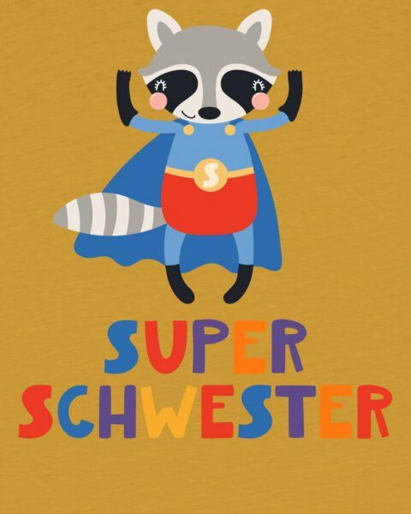 watabout.kids T-Shirt Kinder Waschbär Superschwester – Ansicht 2