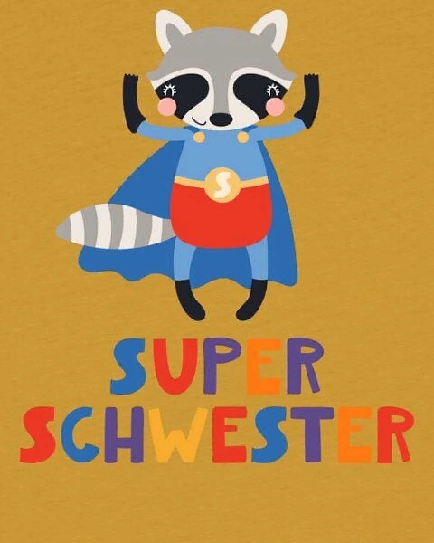 watabout.kids T-Shirt Kinder Waschbär Superschwester – Ansicht 2