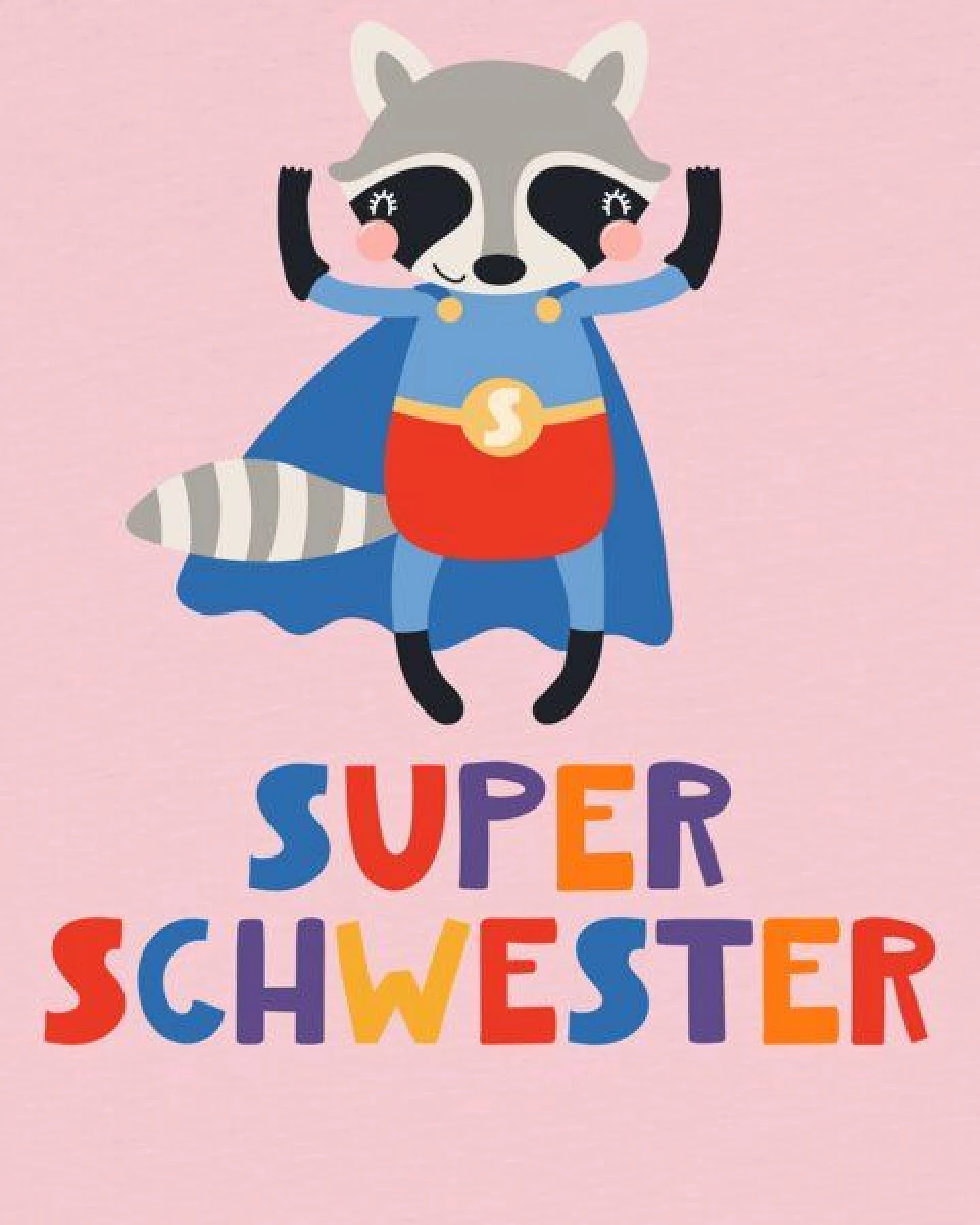 watabout.kids T-Shirt Kinder Waschbär Superschwester – Ansicht 2