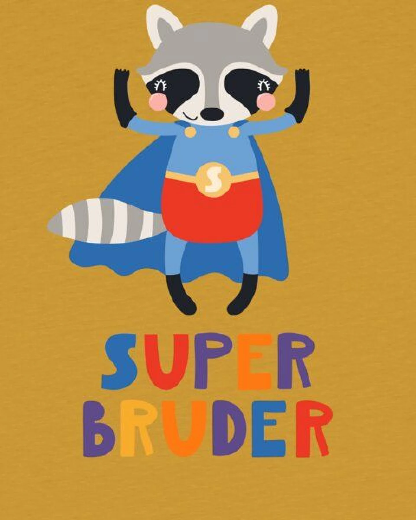 watabout.kids T-Shirt Kinder Waschbär Superbruder – Ansicht 2
