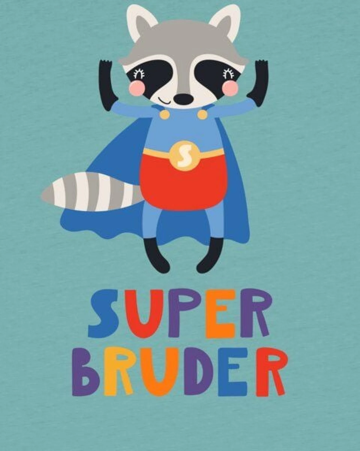 watabout.kids T-Shirt Kinder Waschbär Superbruder – Ansicht 2