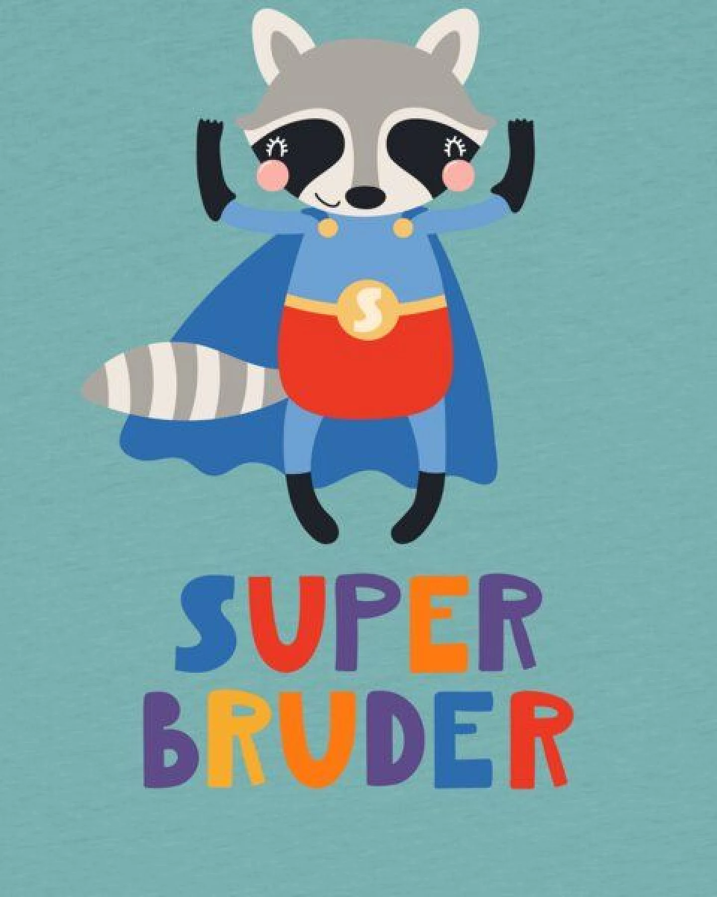watabout.kids T-Shirt Kinder Waschbär Superbruder – Ansicht 2