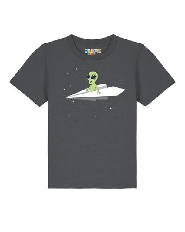 watabout.kids T-Shirt Kinder Alien on a paper plane