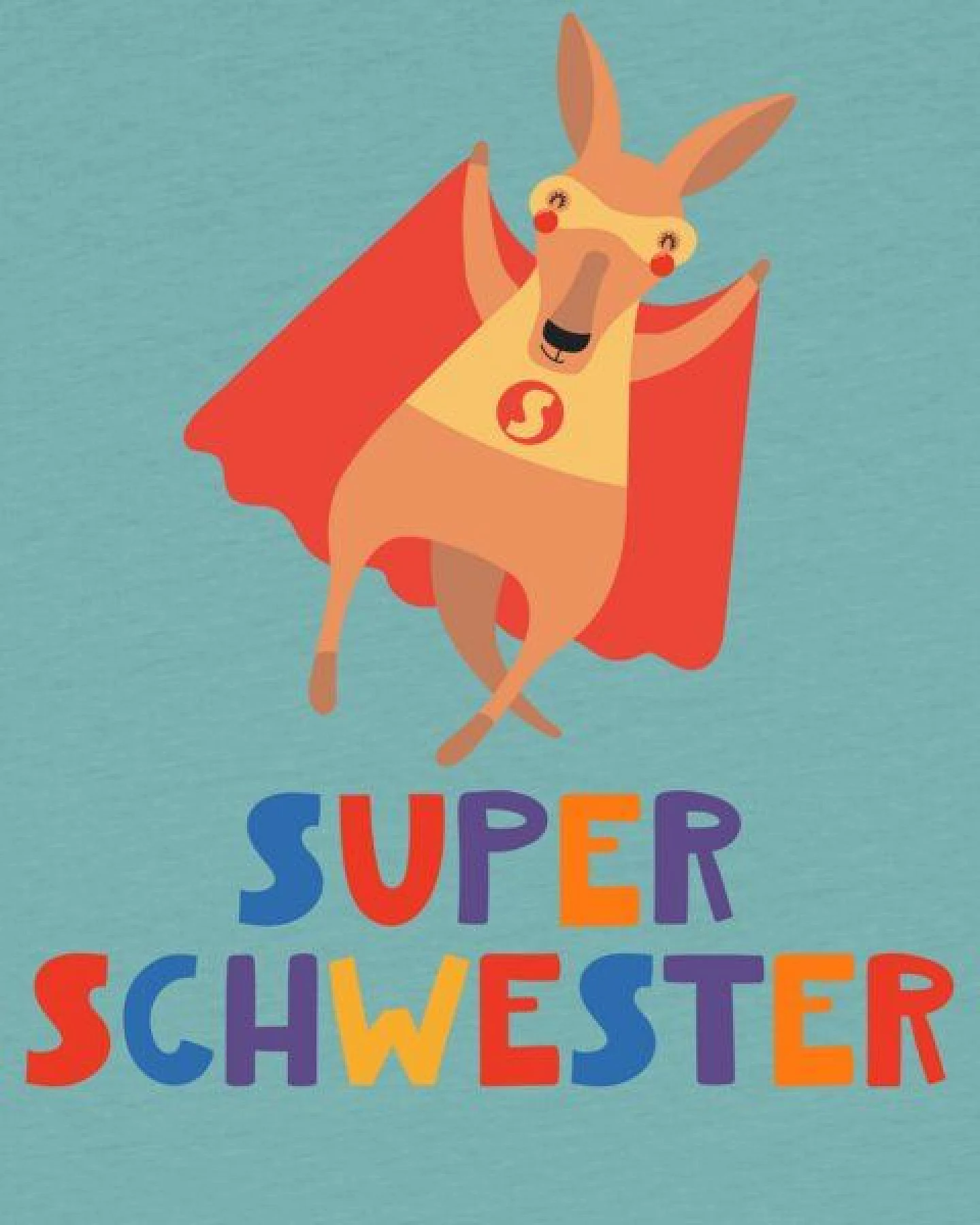 watabout.kids T-Shirt Kinder Känguru Superschwester – Ansicht 2