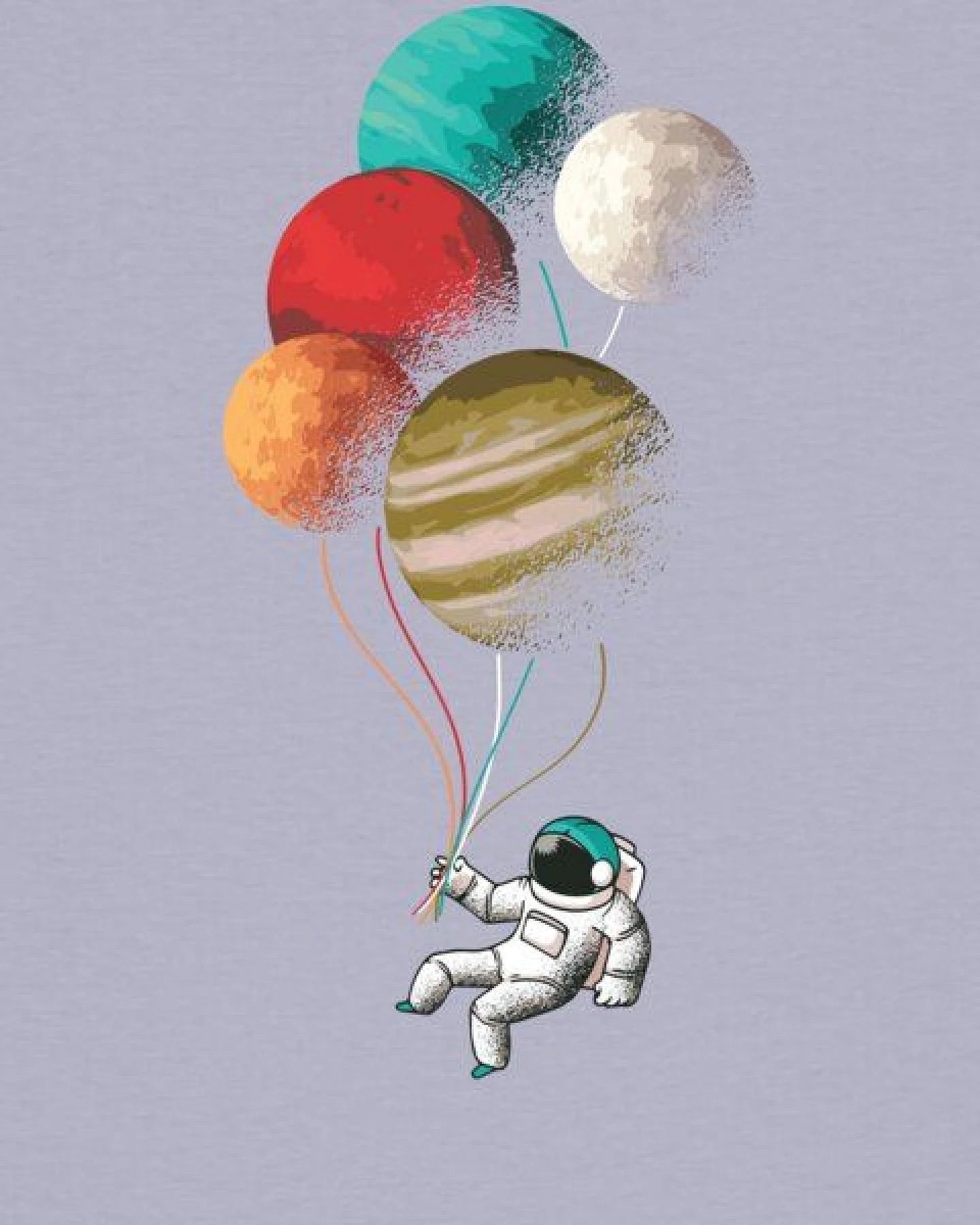 watapparel T-Shirt Frauen Balloon Spaceman – Ansicht 3