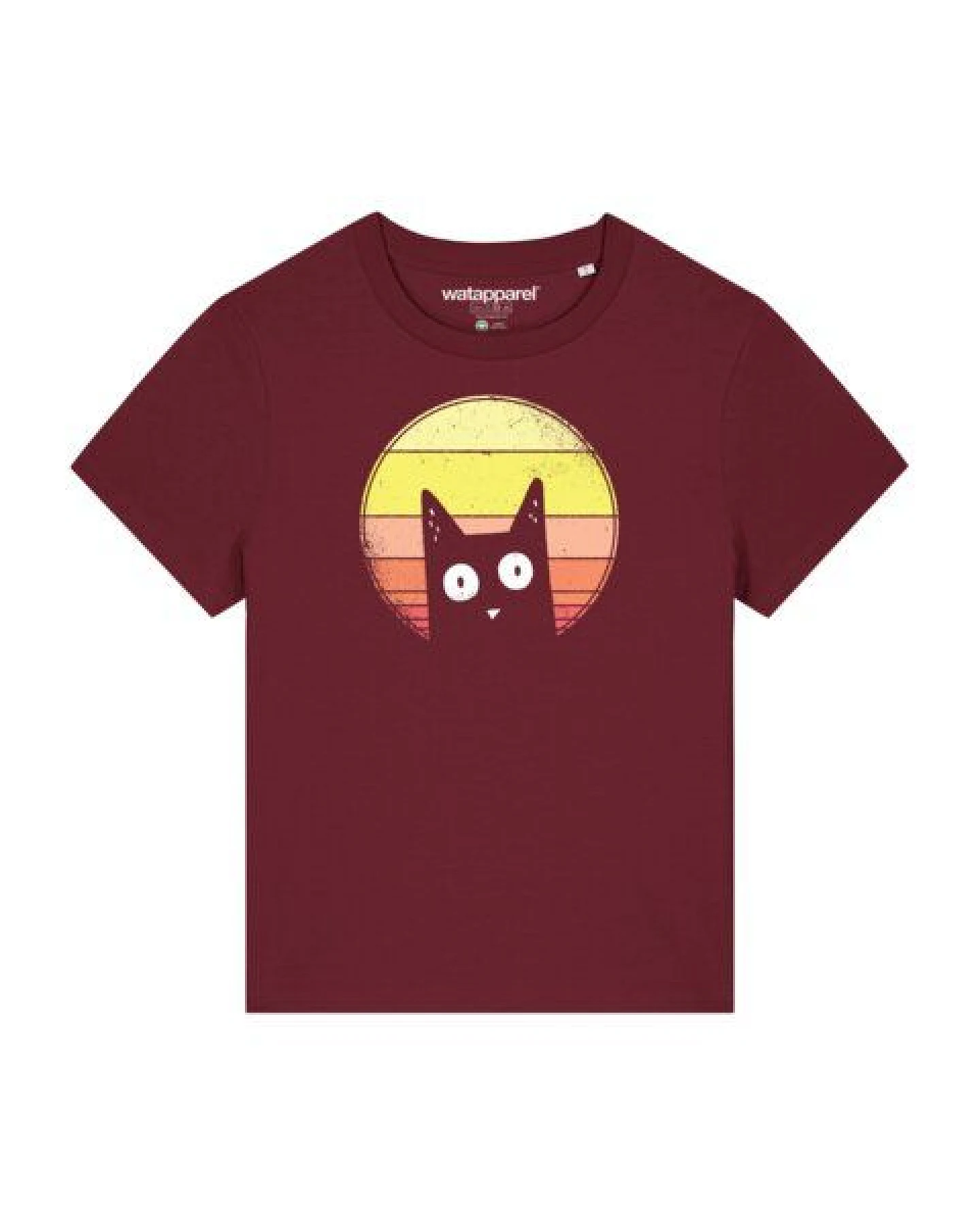 watapparel T-Shirt Frauen Sunset Cat – Ansicht 2