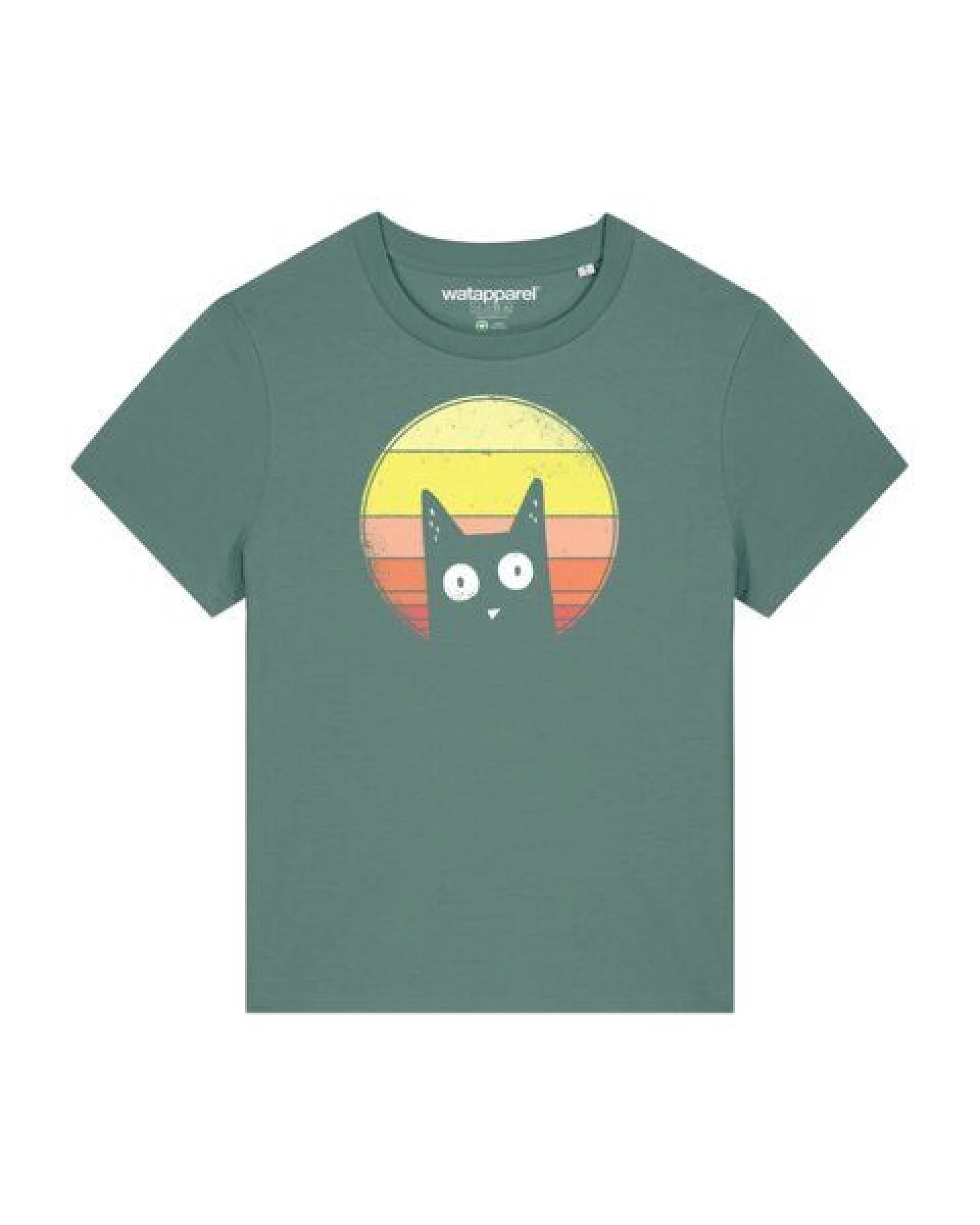 watapparel T-Shirt Frauen Sunset Cat – Ansicht 2