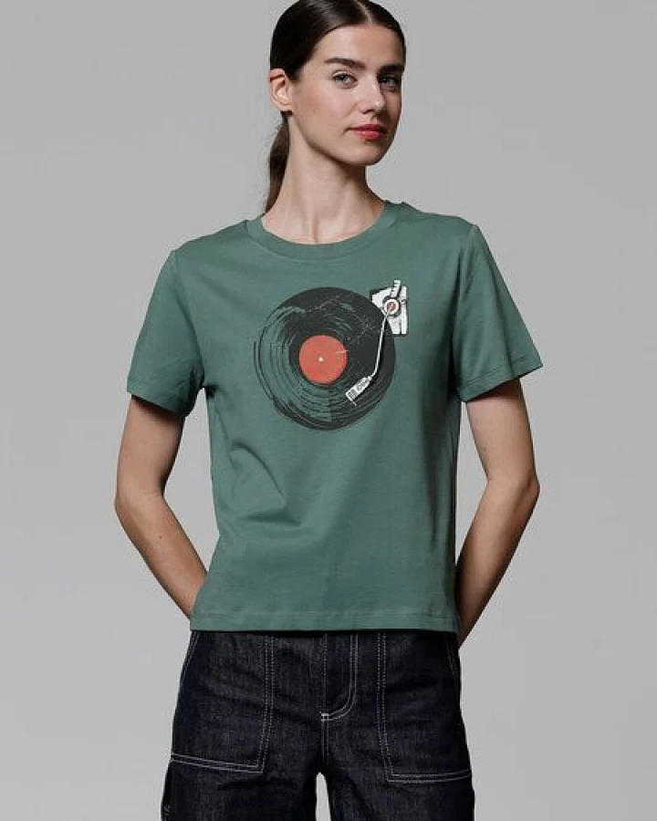watapparel T-Shirt Frauen Schallplatte