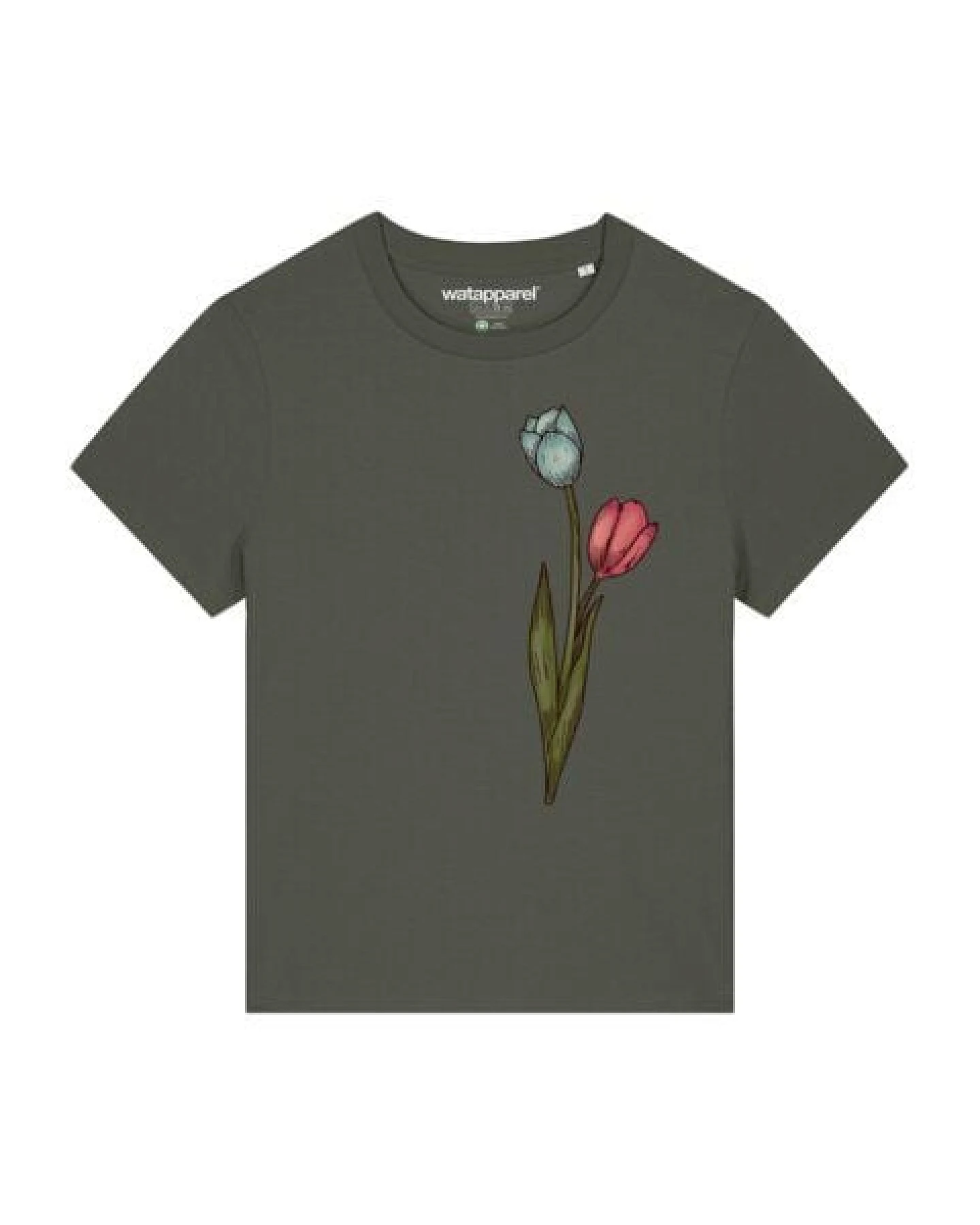 watapparel T-Shirt Frauen Blume in Wasserfarbe 05 – Ansicht 2