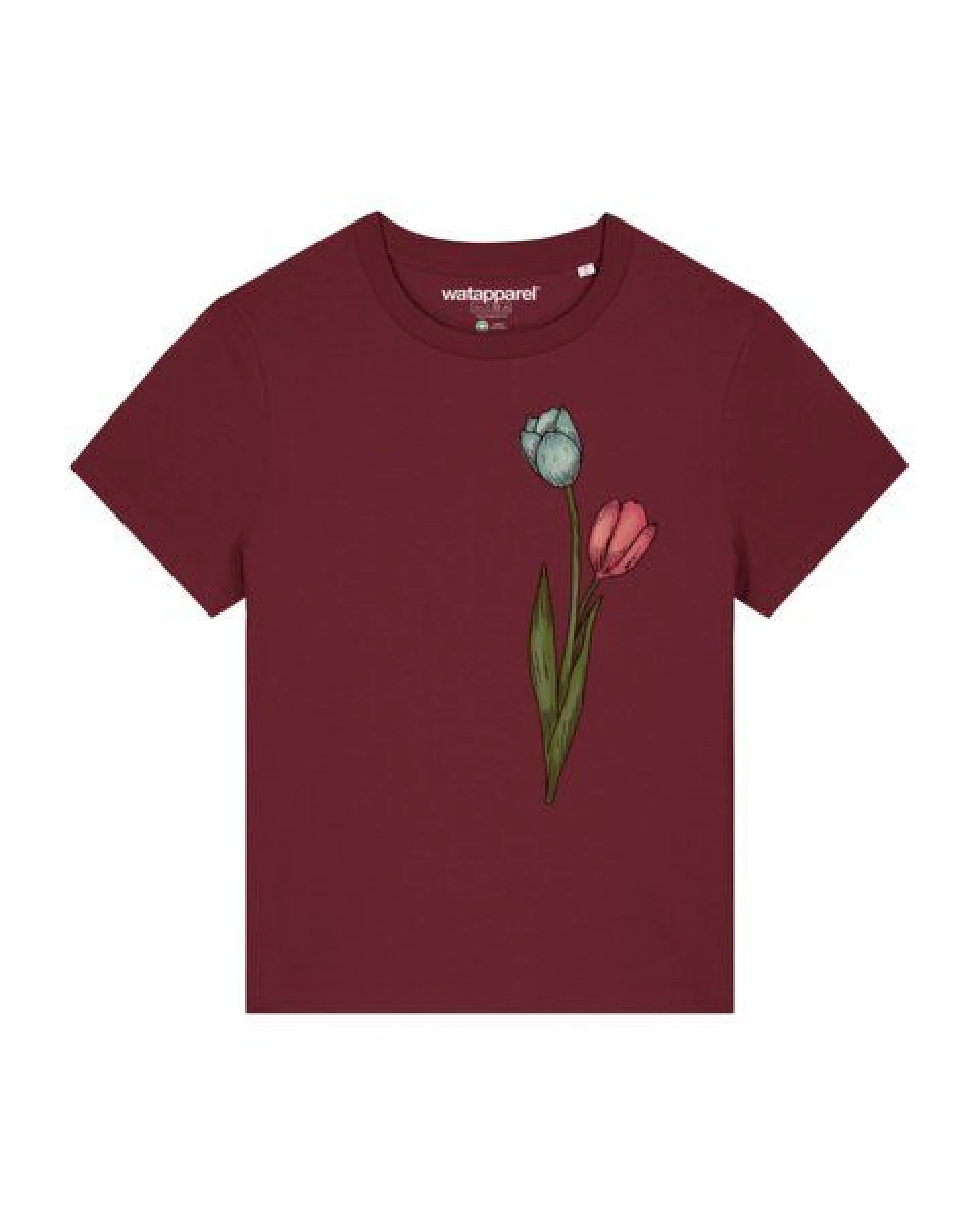 watapparel T-Shirt Frauen Blume in Wasserfarbe 05 – Ansicht 2