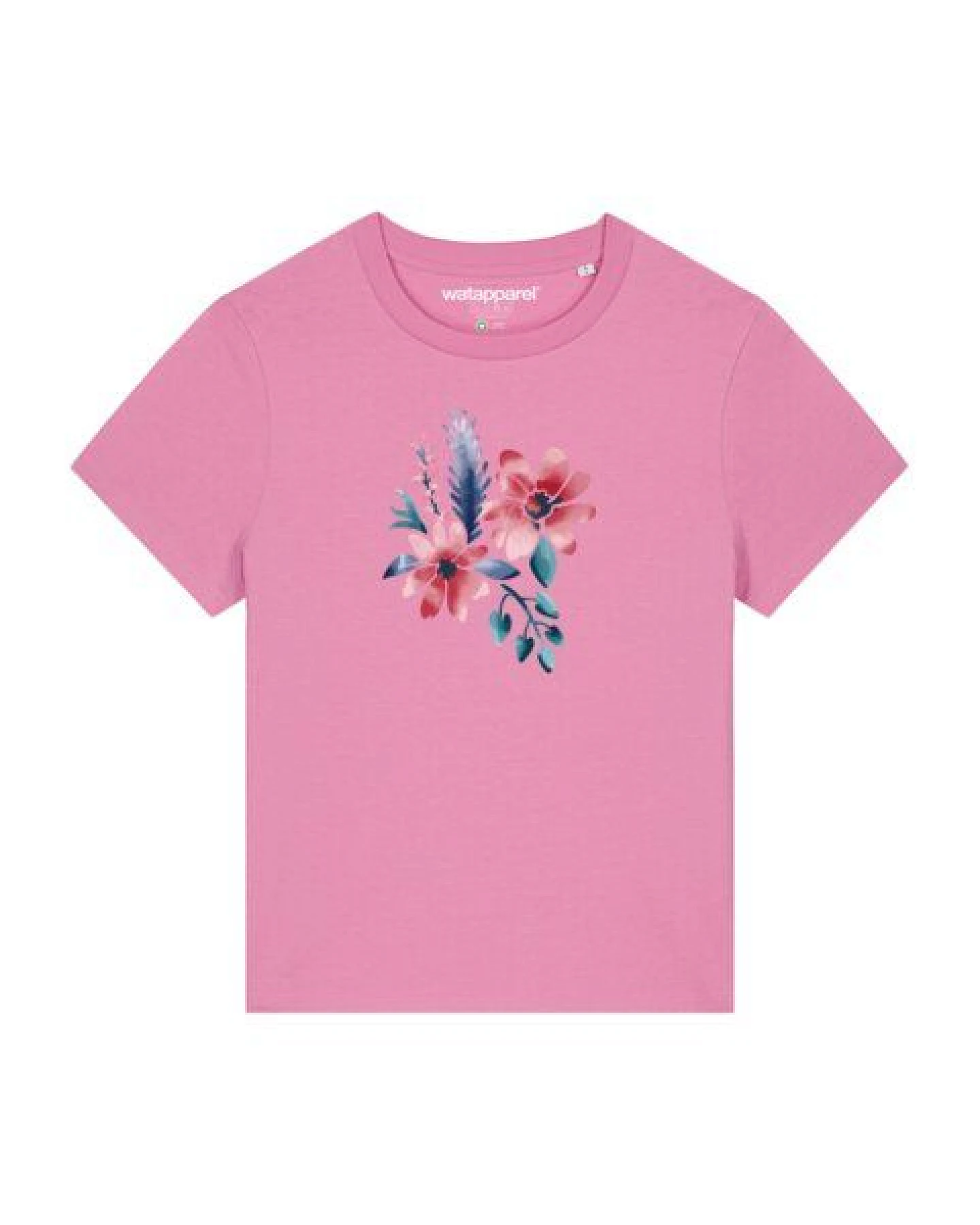 watapparel T-Shirt Frauen Blume in Wasserfarbe 02 – Ansicht 2