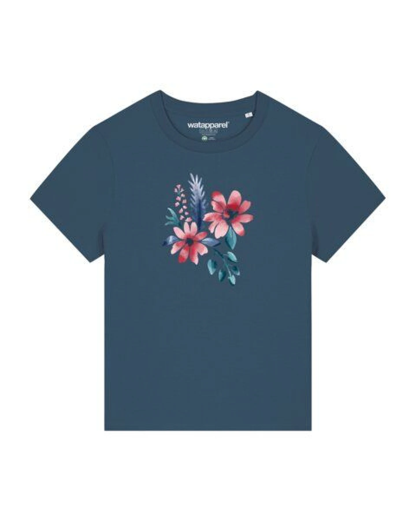 watapparel T-Shirt Frauen Blume in Wasserfarbe 02 – Ansicht 2