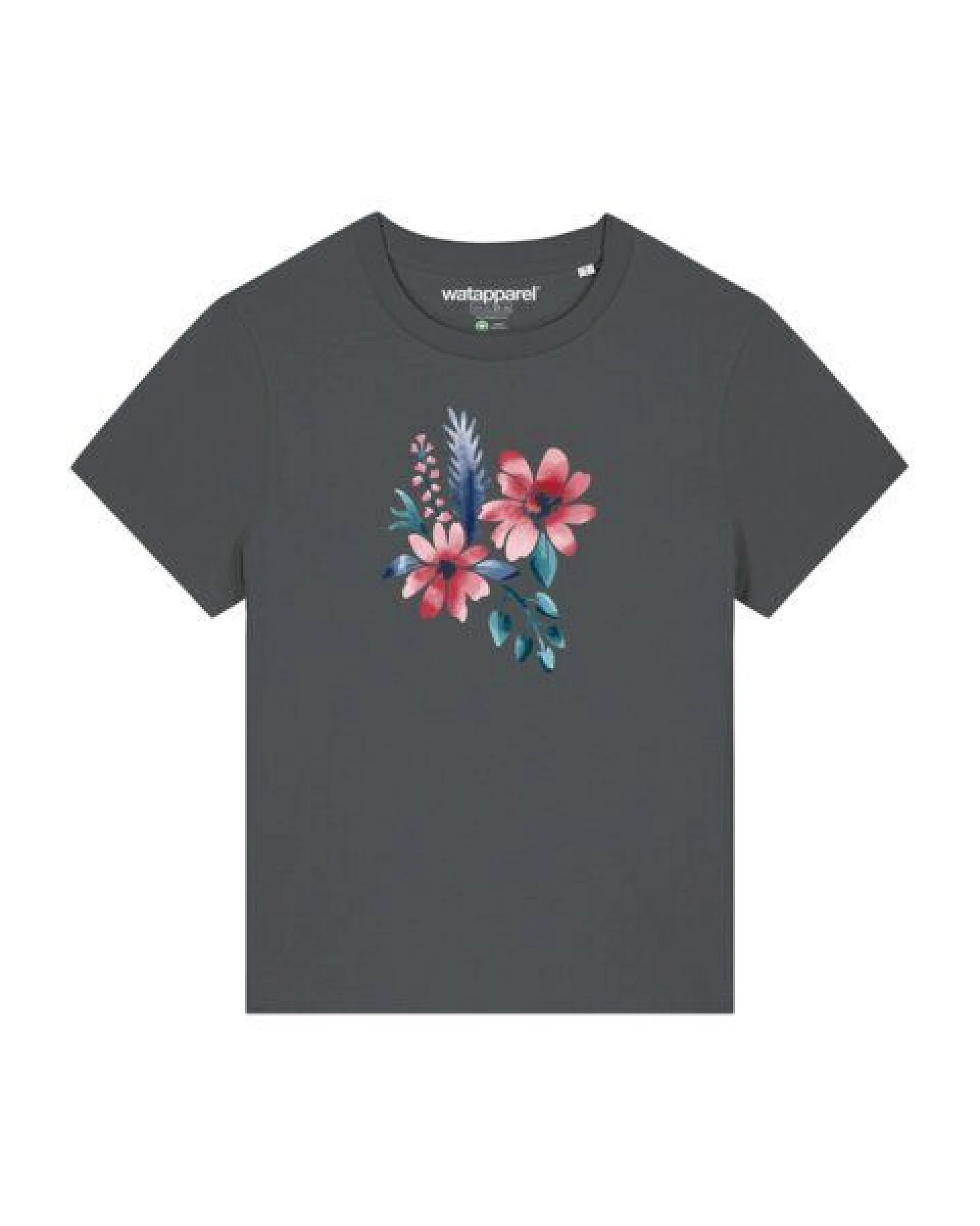 watapparel T-Shirt Frauen Blume in Wasserfarbe 02 – Ansicht 2