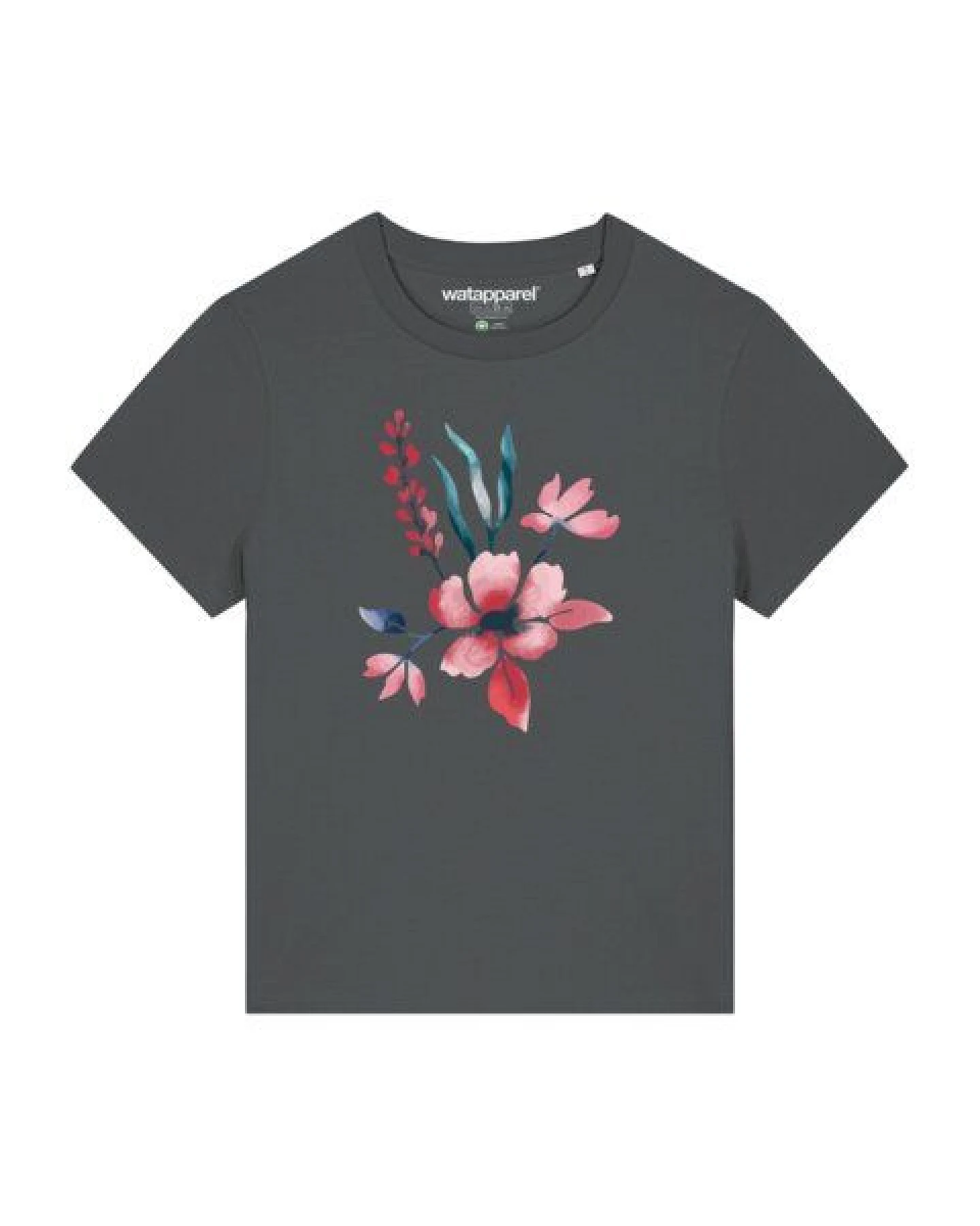 watapparel T-Shirt Frauen Blume in Wasserfarbe 01 – Ansicht 2