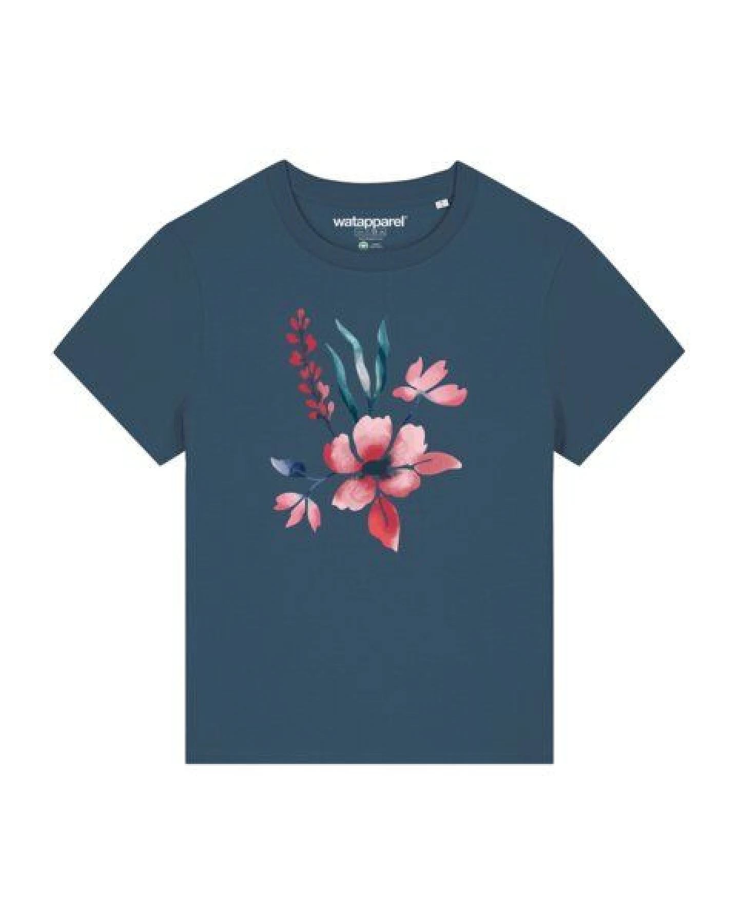 watapparel T-Shirt Frauen Blume in Wasserfarbe 01 – Ansicht 2