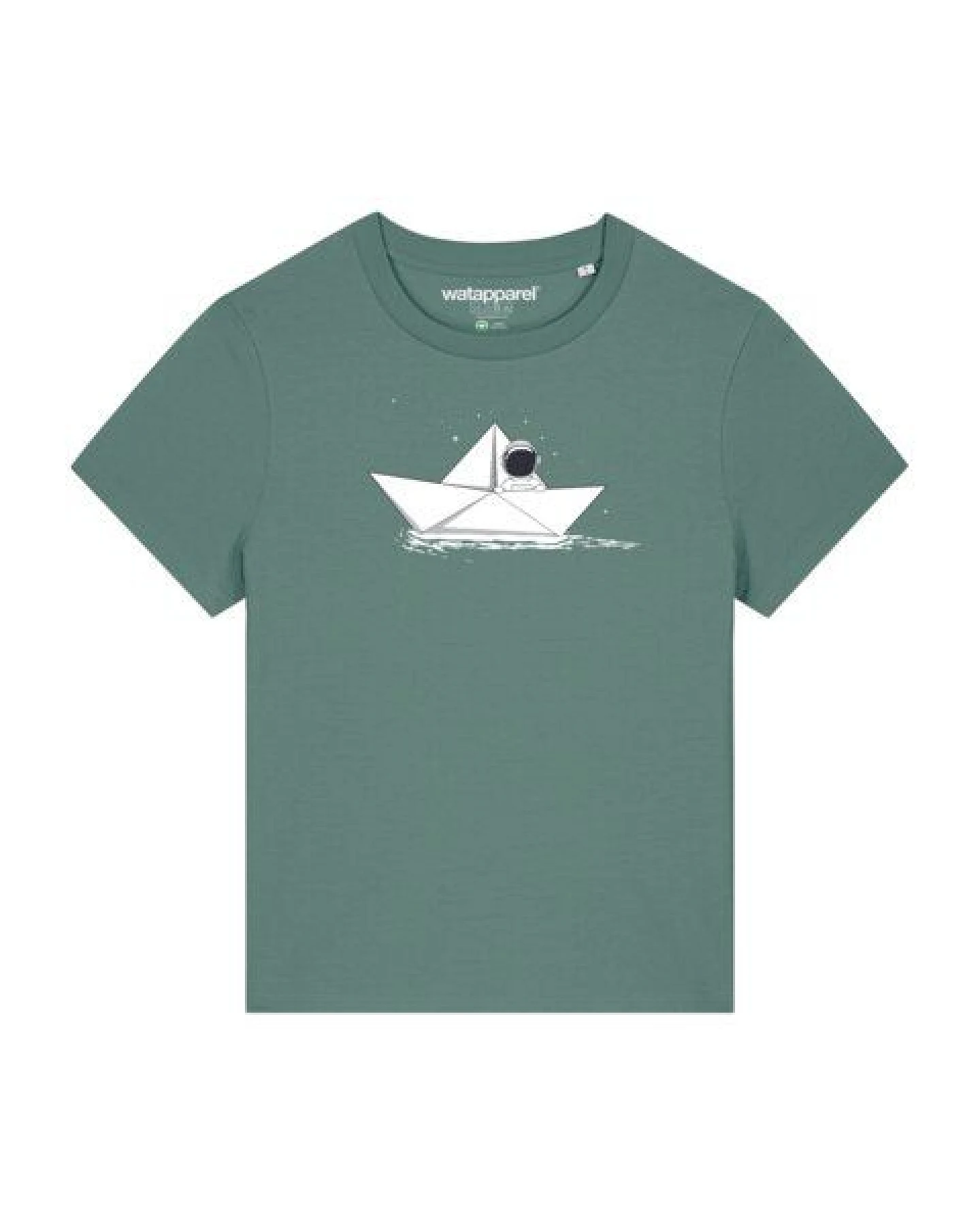 watapparel T-Shirt Frauen Astronaut in paper boat – Ansicht 2