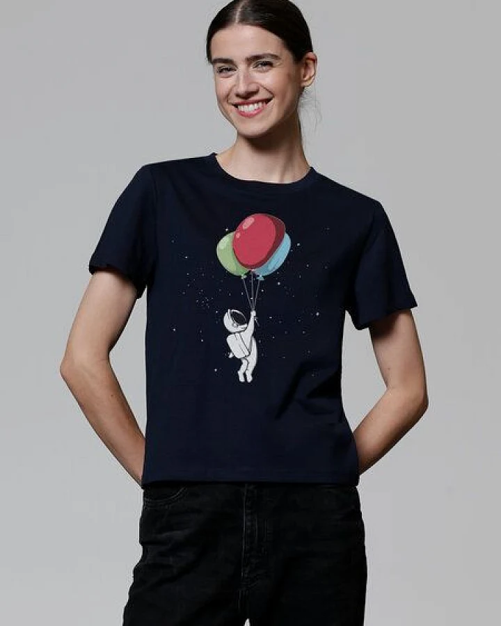 Produktseite: watapparel T-Shirt Frauen Little Balloon Astronaut