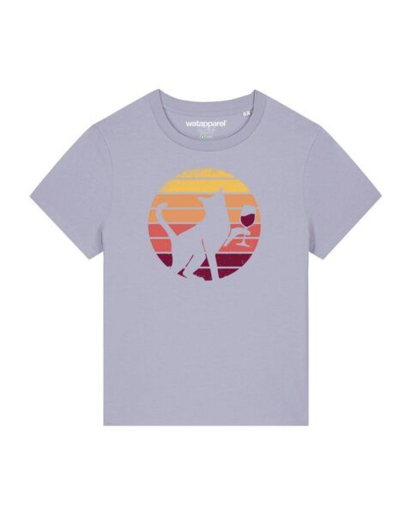 watapparel T-Shirt Frauen Sunset Katze & Rotwein – Ansicht 2