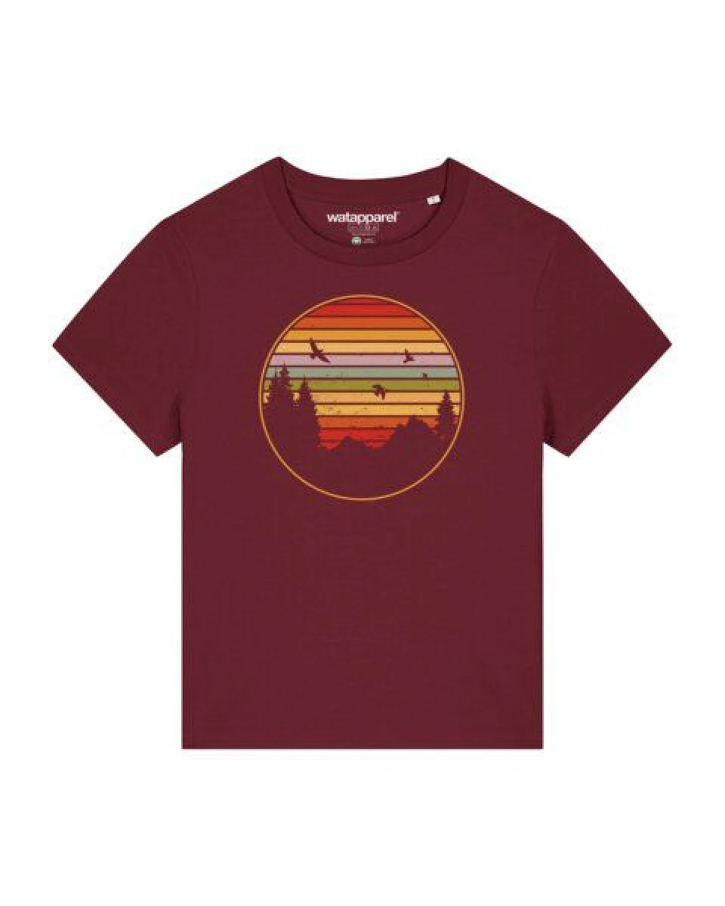 watapparel T-Shirt Frauen Sunset Berge & Tannen – Ansicht 2