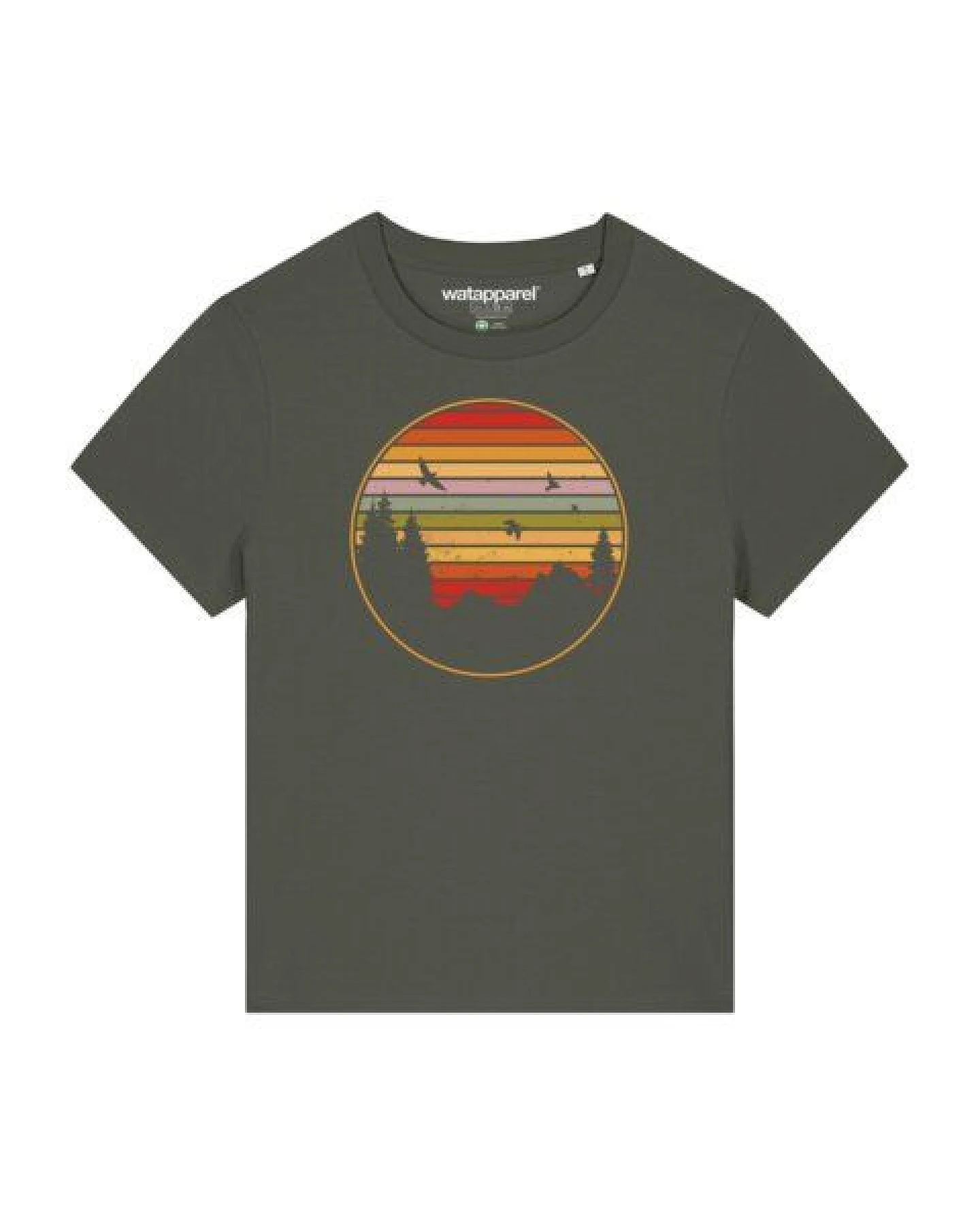 watapparel T-Shirt Frauen Sunset Berge & Tannen – Ansicht 2