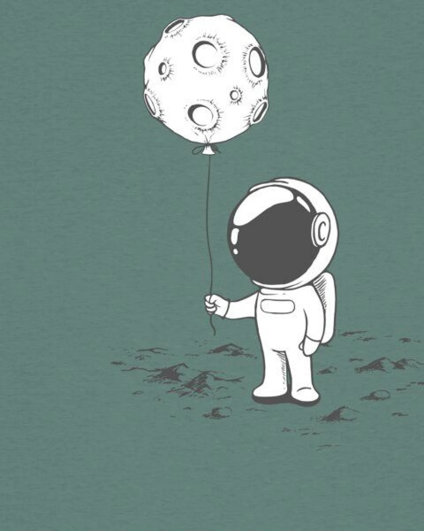 watapparel T-Shirt Frauen Kleiner Astronaut mit Luftballon – Ansicht 3