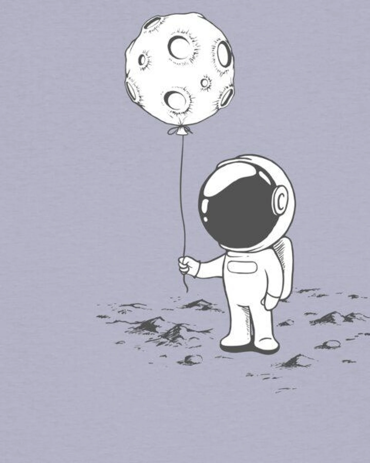 watapparel T-Shirt Frauen Kleiner Astronaut mit Luftballon – Ansicht 3