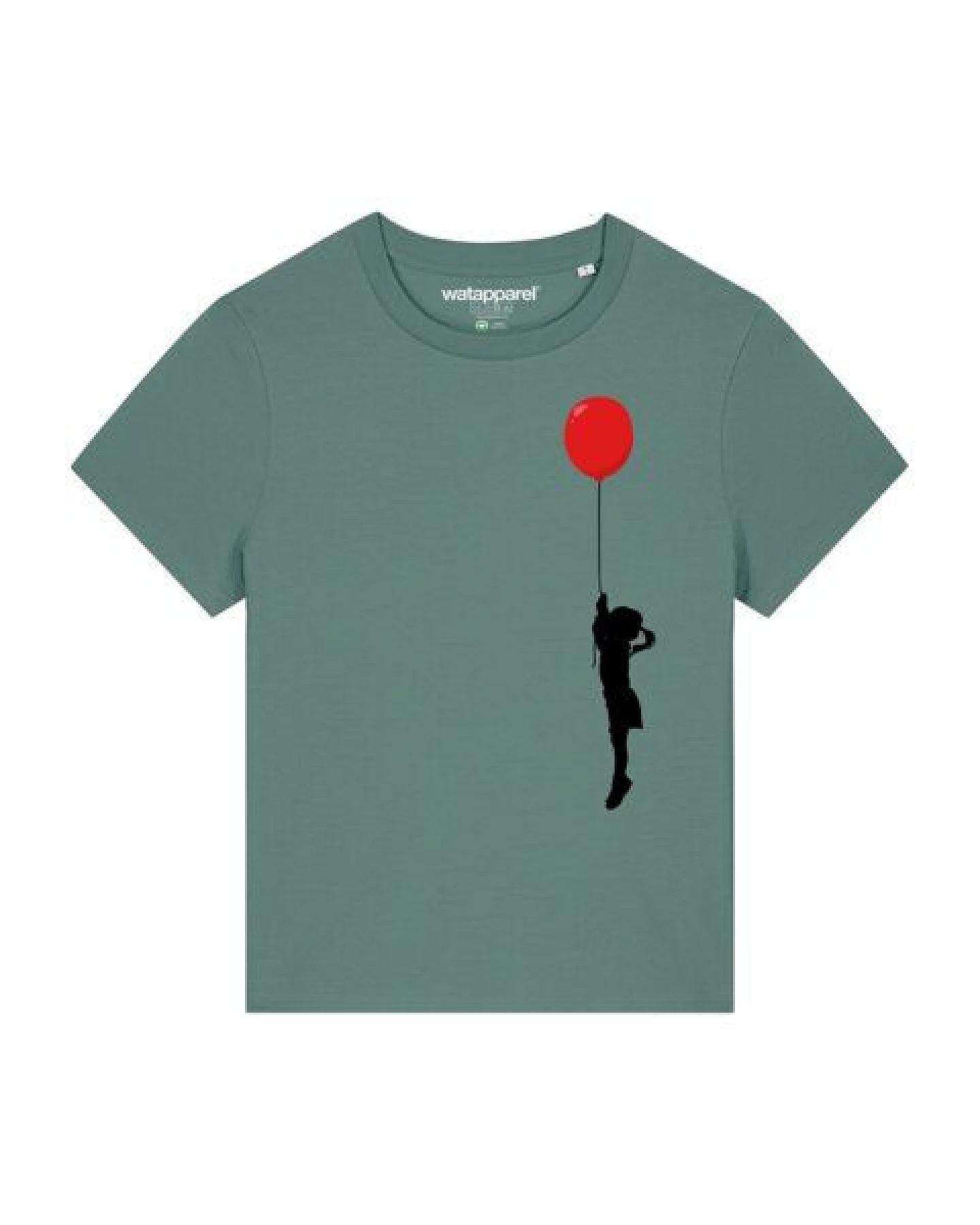 watapparel T-Shirt Frauen Mädchen mit Luftballon (print) – Ansicht 2