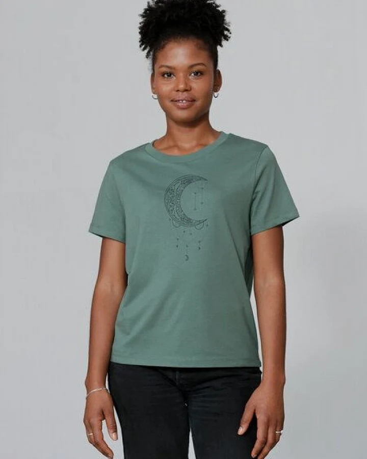 Produktseite: watapparel T-Shirt Frauen Mandala Moon