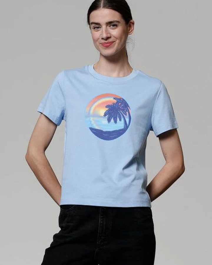 watapparel T-Shirt Frauen Sunset Rainbow