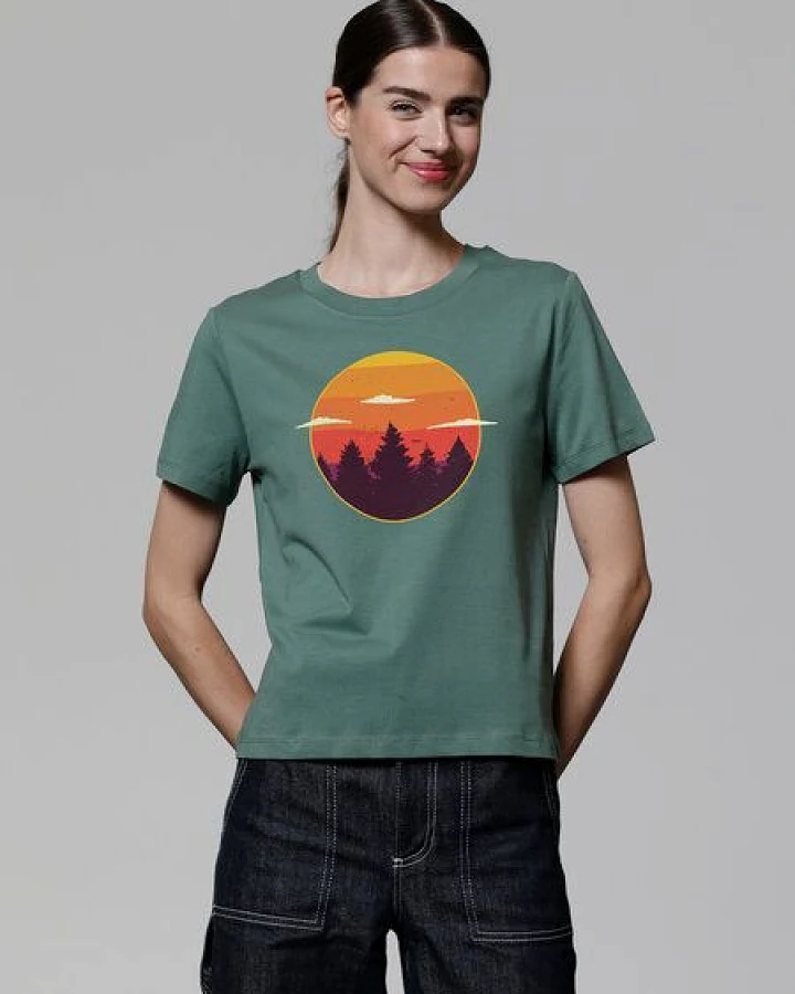 watapparel T-Shirt Frauen Sunset forest